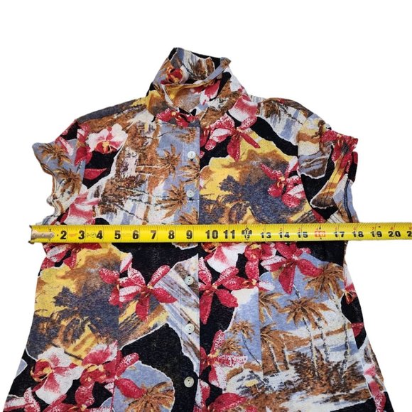 Women's loose skirt and blouse with floral print. Size M - Picture 2 of 14